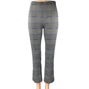 Urban Outfitters Black Houndstooth Plaid Mid Rise Bootcut Trousers Pants Size XS